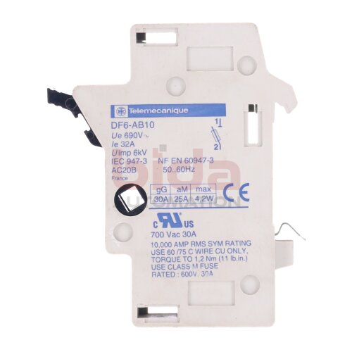 Telemecanique DF6-AB10 Sicherungshalter 7 fuse holder 700VAC 30A