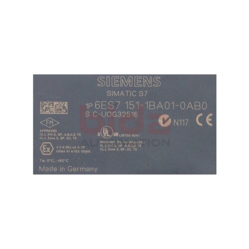 Siemens 6ES7 151-1BA01-0AB0 / 6ES7151-1BA01-0AB0 SIMATIC DP, INTERFACEMODUL 24V