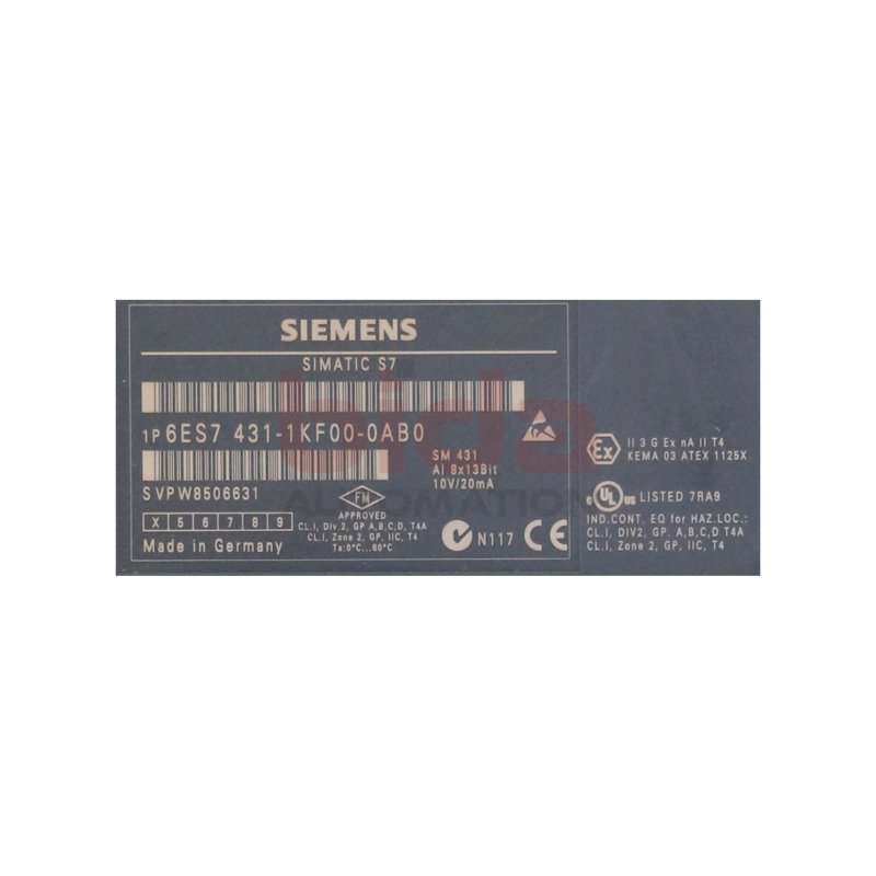 Siemens 6ES7 431-1KF00-0AB0 / 6ES7431-1KF00-0AB0 Analogeingabe / analogue input