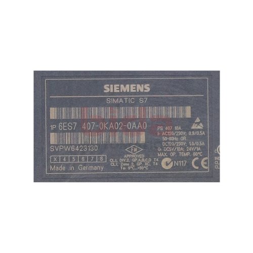 Siemens 6ES7 407-0KA02-0AA0 / 6ES7407-0KA02-0AA0 Stromversorgung / Power Supply 120/230V 10A