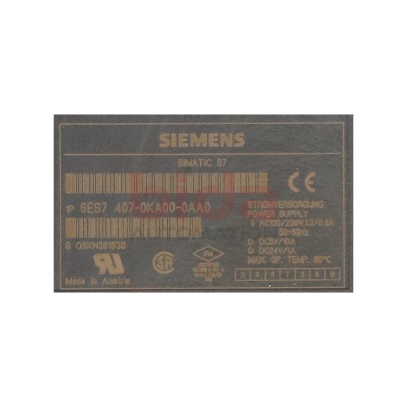 Siemens 6ES7 407-0KA00-0AA0 / 6ES7407-0KA00-0AA0 Stromversorgung / Power supply 120/230V 10A