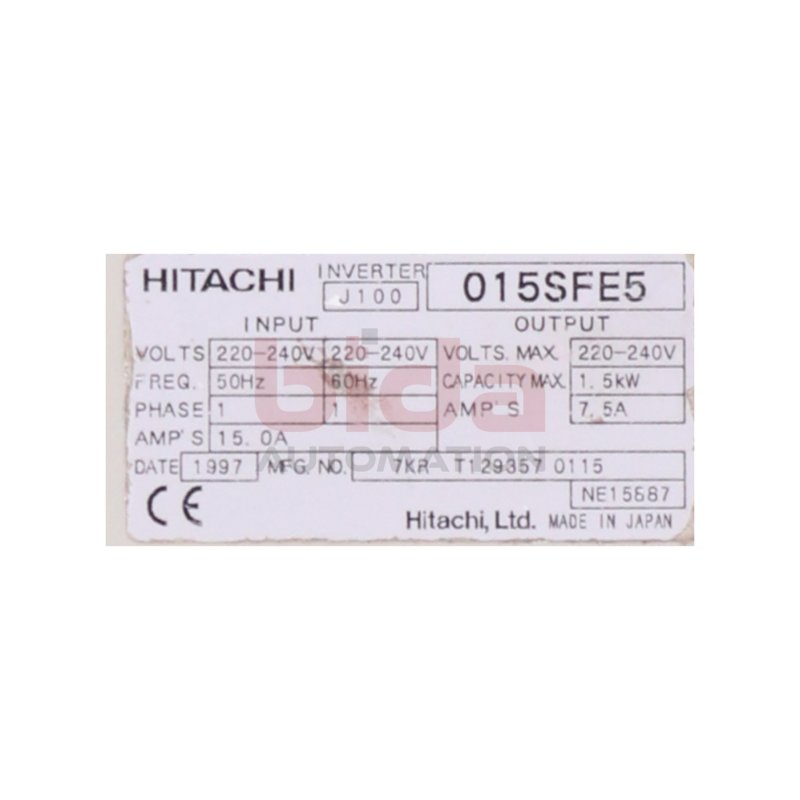 Hitachi 015SFE5 Frequenzumrichter / Frequency Converter 220-240V