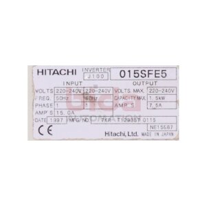 Hitachi 015SFE5 Frequenzumrichter / Frequency Converter...