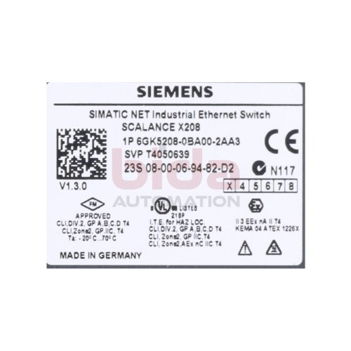 Siemens 6GK5208-0BA00-2AA3 /  6GK5 208-0BA00-2AA3 Ethernet switch 24V 0,19 A