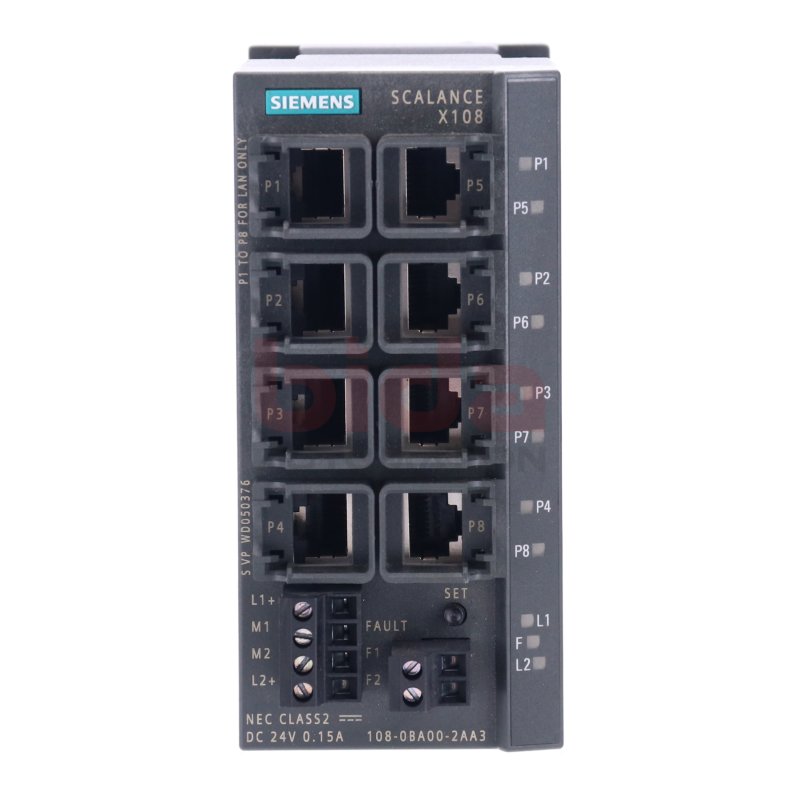 Siemens 6GK5108-0BA00-2AA3 / 6GK5 108-0BA00-2AA3 SCALANCE X108, unmanaged IE Switch 24V 0,15A