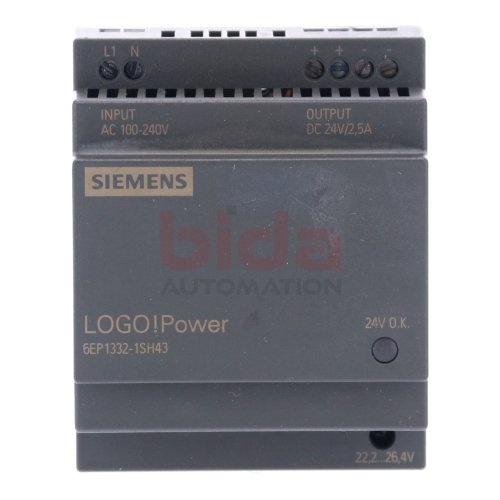 Siemens 6EP1332-1SH43 / 6EP1 332-1SH43 Stromversorgung / Power Supply 100-240VAC 24V 2,5A