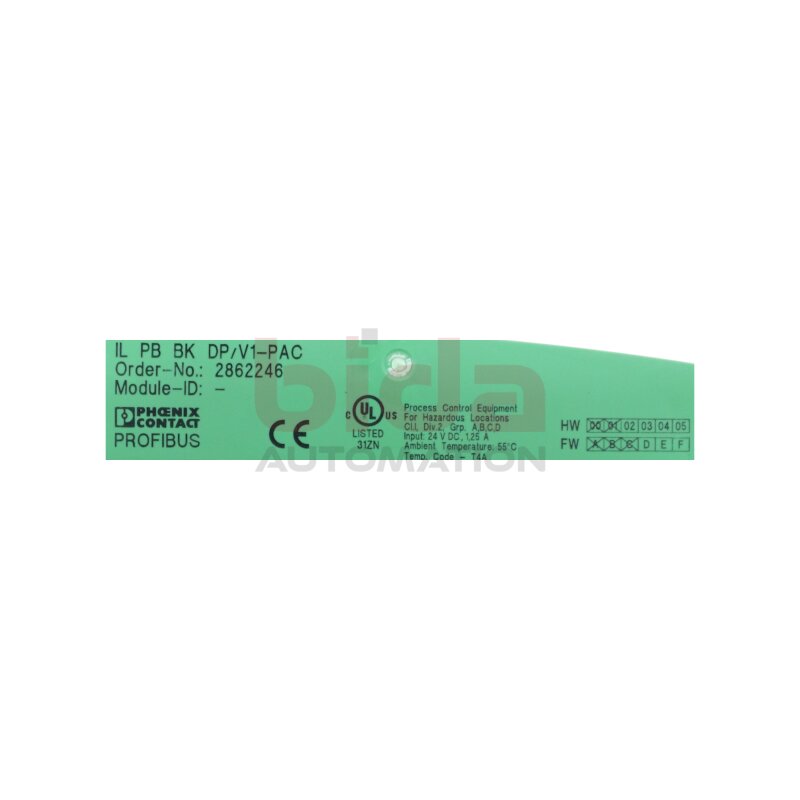 Phoenix Contact IL PB BK DP/V1-PAC (2862246) Buskoppler / bus coupler 24VDC 1,25A