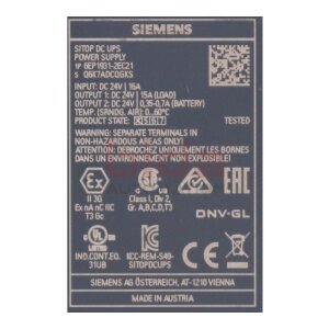 Siemens 6EP1931-2EC21 SITOP DC-USV-Modul 24V 15A