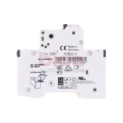 Siemens 5SY4332-8 (5SY43 MCB D32) Leitungsschutzschalter / Circuit Breaker 400V