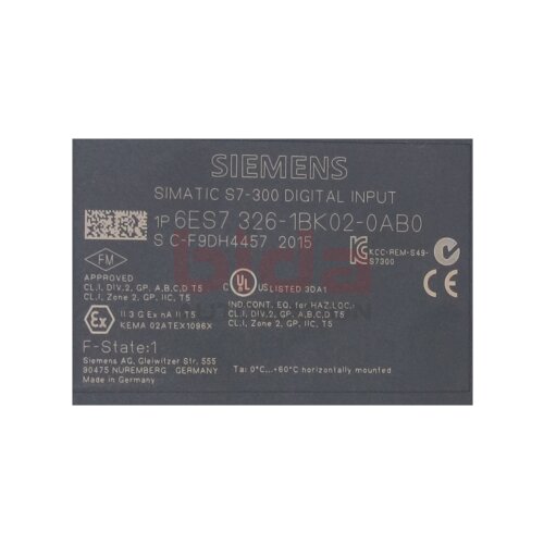 Siemens 6ES7326-1BK02-0AB0 / 6ES7 326-1BK02-0AB0 SIMATIC S7, Digitaleingabe/ Digital input  24V