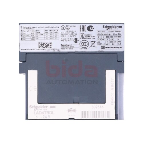 Schneider LC1D12BD Leistungssch&uuml;tz / Power Contactor 25A 690V