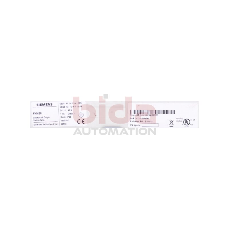 Siemens PXM20 Bedienger&auml;t / Operating device 24V 5W 12...40V