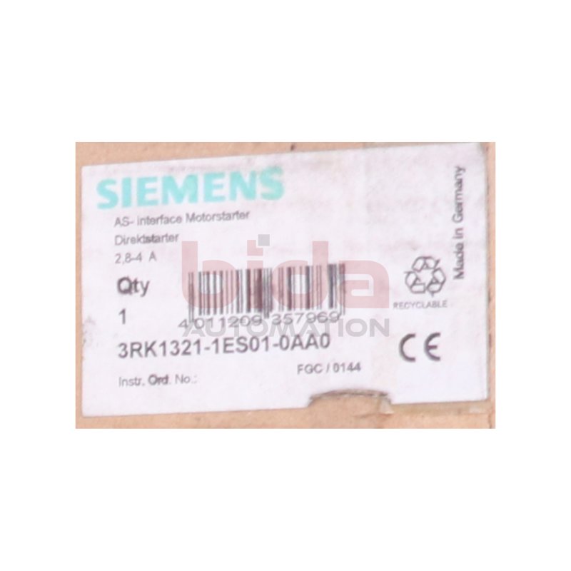 Siemens 3RK1321-1ES01-0AA0 / 3RK1 321-1ES01-0AA0 AS-INTERFACE MOTORSTARTER