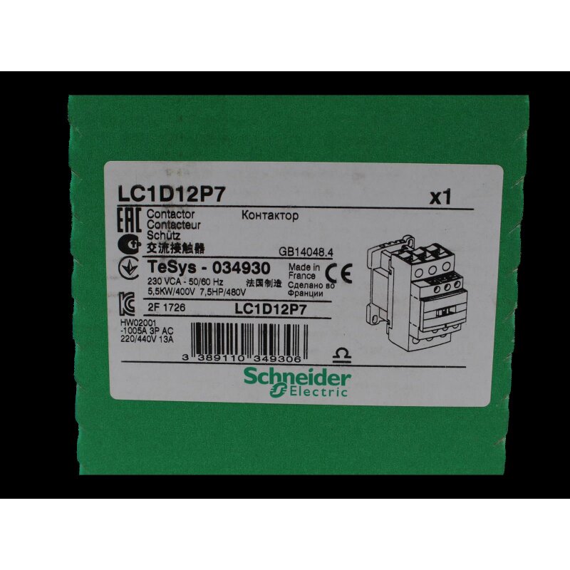 Schneider Schneider LC1D12P7 Contactor Sch&uuml;tz TeSys 034930