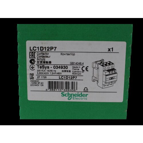 Schneider Schneider LC1D12P7 Contactor Sch&uuml;tz TeSys 034930
