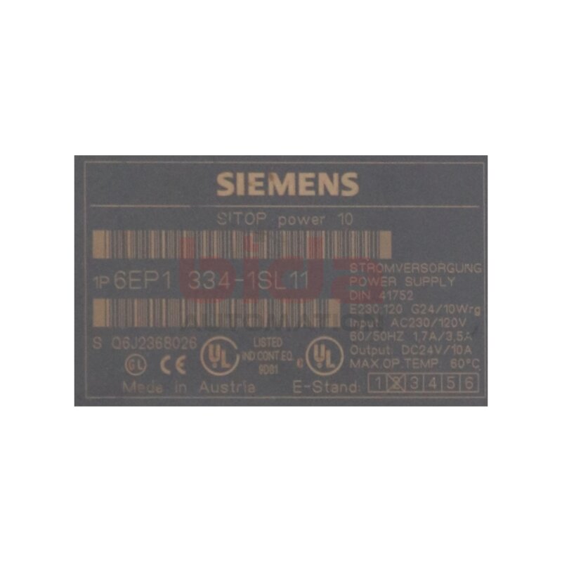 Siemens 6EP1 334-1SL11 / 6EP1334-1SL11 Stromversorgung / Power Supply 24V 10A