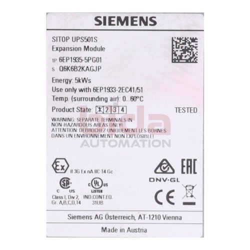 Siemens 6EP1935-5PG01 / 6EP1 935-5PG01 Stromversorgung / Power Supply