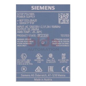 Siemens 6EP1333-2BA20 / 6EP1 333-2BA20 Stromversorgung /...