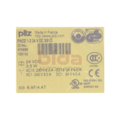 Pilz PNOZ 1-2 24VDC 3S1&Ouml; (474696) Sicherheitsrelais / Safety Relay 24VDC 3,5W