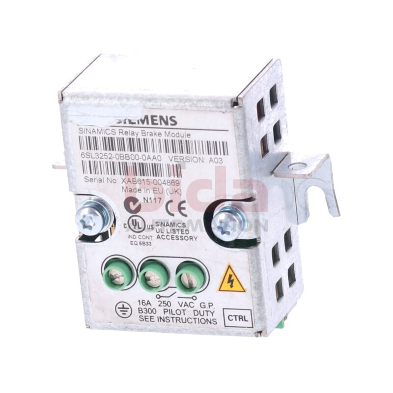 Siemens 6SL3252-0BB00-0AA0 / 6SL3 252-0BB00-0AA0 SINAMICS Bremsrelais f&uuml;r Power Module 250V 16A