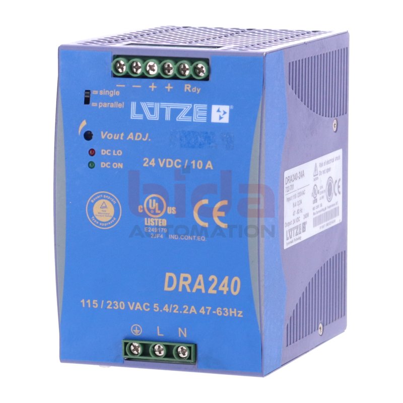 Lutze DRA240-24A (722-781) Netzteil / Power Supply Unit 24VDC 10A