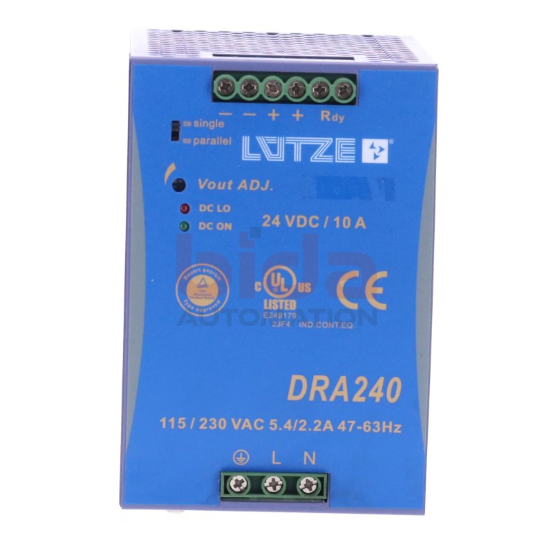 Lutze DRA240-24A (722-781) Netzteil / Power Supply Unit 24VDC 10A