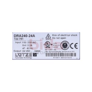 Lutze DRA240-24A (722-781) Netzteil / Power Supply Unit...
