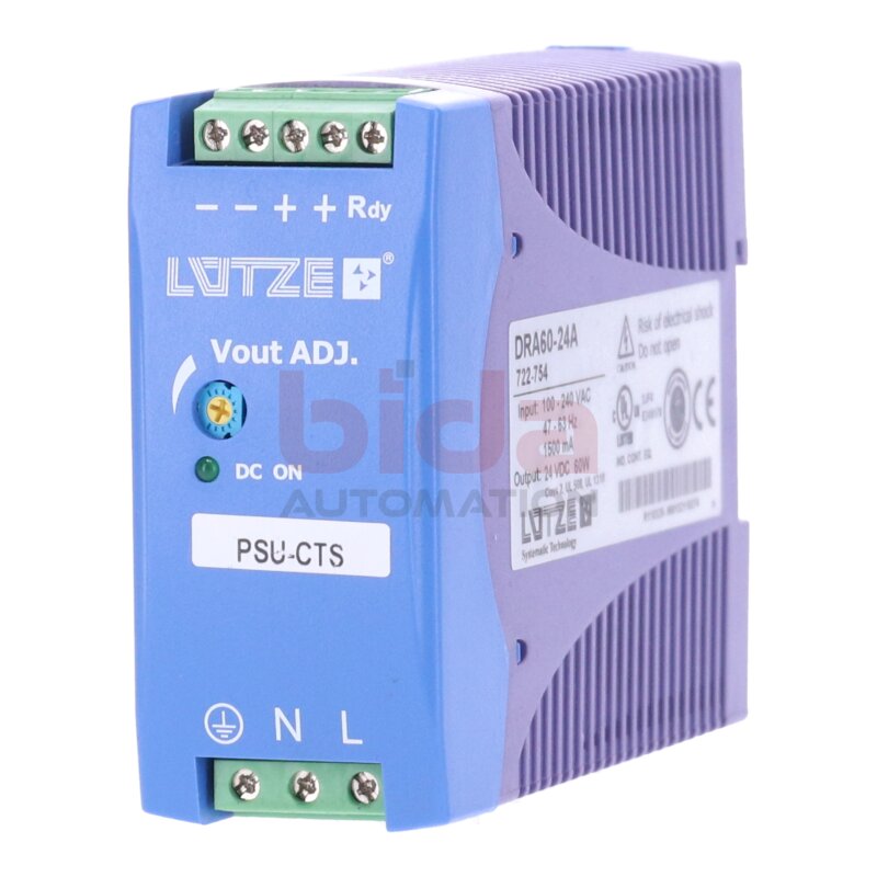 Lutze DRA60-24A (722-754) Netzteil / Power Supply Unit 24VDC 60W