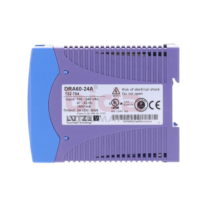 Lutze DRA60-24A (722-754) Netzteil / Power Supply Unit 24VDC 60W