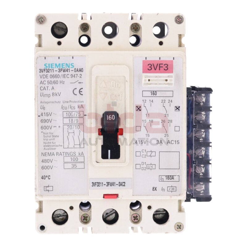 Siemens 3VF3211-3FW41-0AC2 / 3VF3 211-3FW41-0AC2 Leitungsschutzschalter / Circuit Breaker