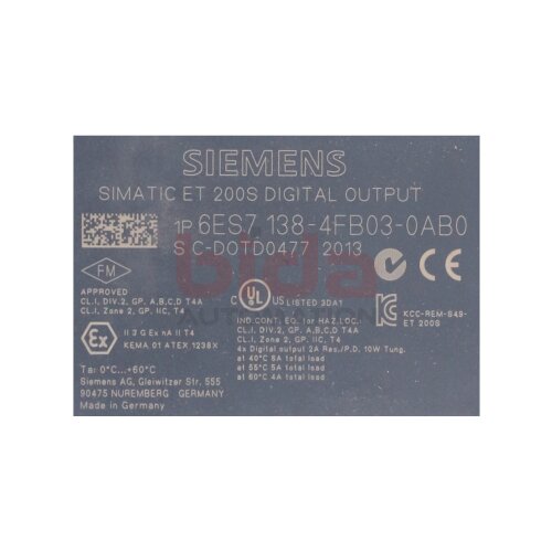Siemens 6ES7138-4FB03-0AB0 / 6ES7 138-4FB03-0AB0 Elektronik Modul / Electronic Module 24V 2A