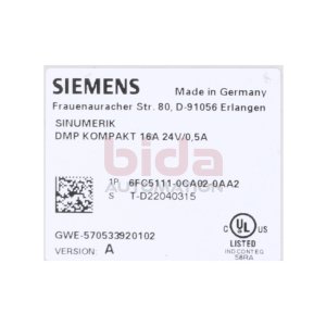 Siemens 6FC5111-0CA02-0AA2 /  6FC5 111-0CA02-0AA2...
