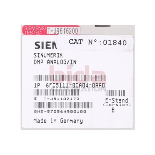 Siemens 6FC5111-0CA04-0AA0 /  6FC5 111-0CA04-0AA0 Baugruppe/ Assembly
