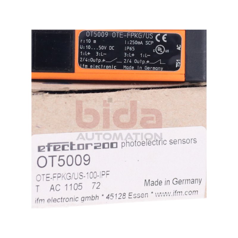 Ifm OT5009 OTE-FPKG/US Lichtschranke / Photoelectric Barrier 10...50VDC 10m 250mA