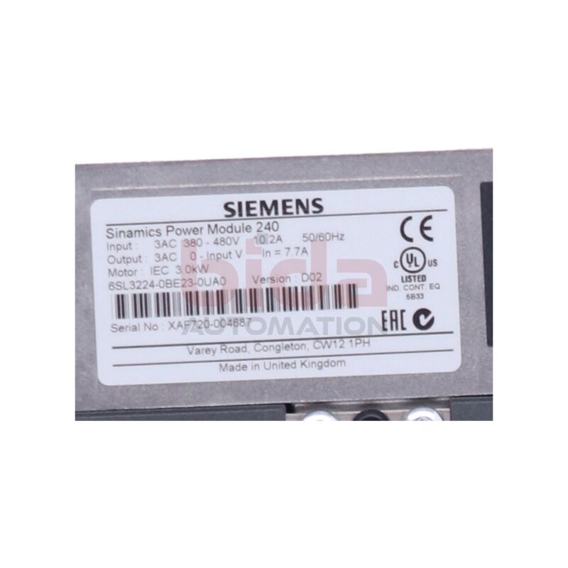 Siemens 6SL3224-0BE23-0UA0 /  6SL3 224-0BE23-0UA0 Power module 380-480V