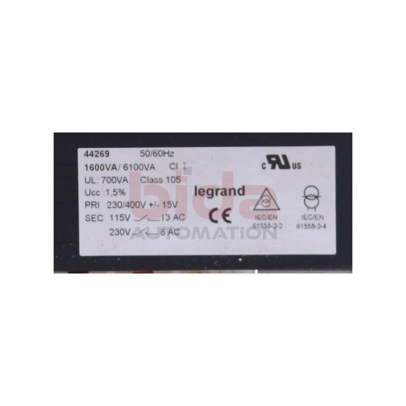 Legrand 44269 (1600VA/6100VA) Transformator / Transformer 230/400V