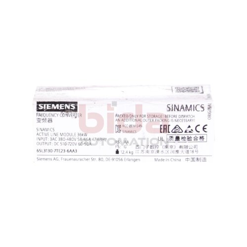 Siemens 6SL3130-7TE23-6AA3 SINAMICS S120 Frequenzumrichter Frequency converter Active-Line-Module Eingang Input
