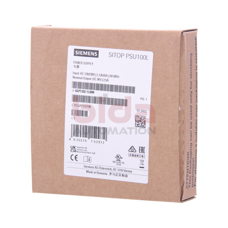Siemens 6EP1332-1LB00 / 6EP1 332-1LB00 Stromversorgung / Power Supply 120/230V 24VDC 2,5A