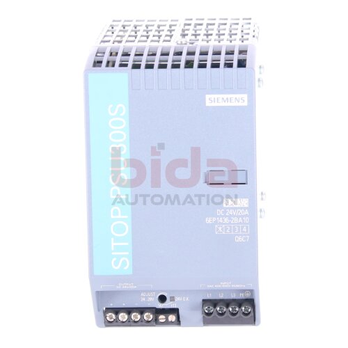 Siemens 6EP1436-2BA10 SITOP PSU300S 20 A Geregelte Stromversorgung 24V 20A