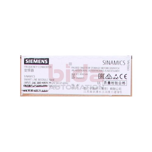 Siemens 6SL3130-6TE21-6AA4 / 6SL3 130-6TE21-6AA4 SINAMICS S120 Smart Line Module 380-480VAC 600V 27A