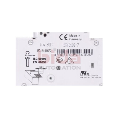 Siemens 5SY6102-7 Leitungsschutzschalter / Circuit breaker 230/400V