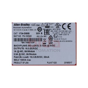Allen Bradley 1734-OB8S (193343) Sicherheitsausgangsmodul...