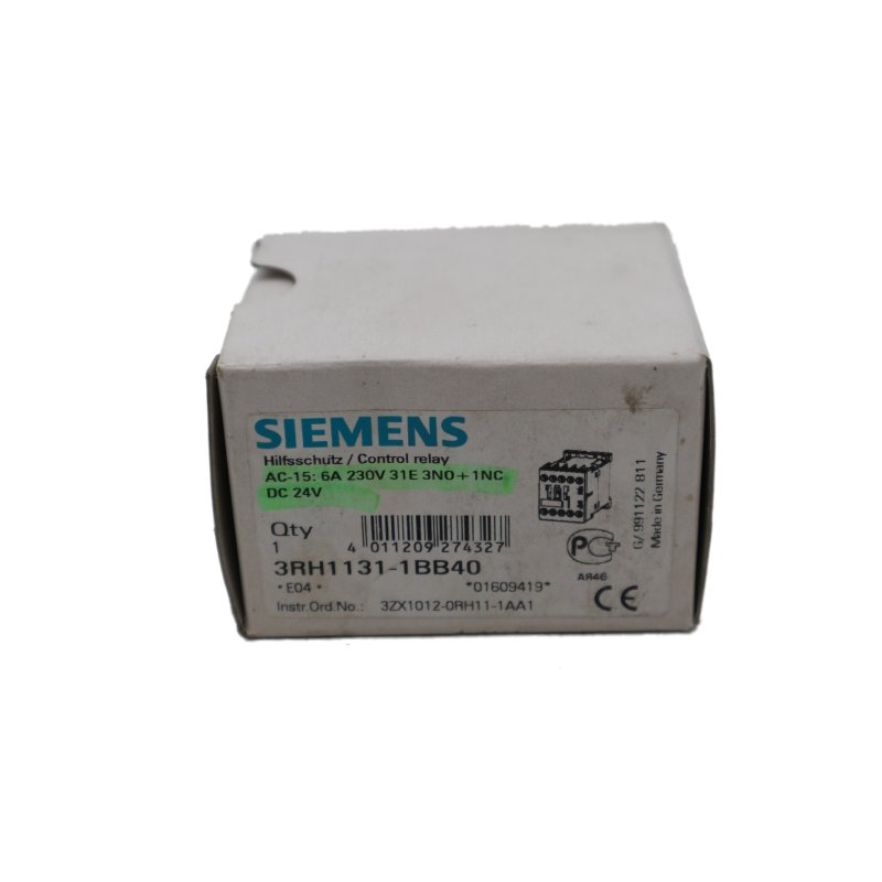 Siemens 3RH1131-1BB40 Hilfssch&uuml;tz 6A 230V 31E 3N0 + 1NC contral relay