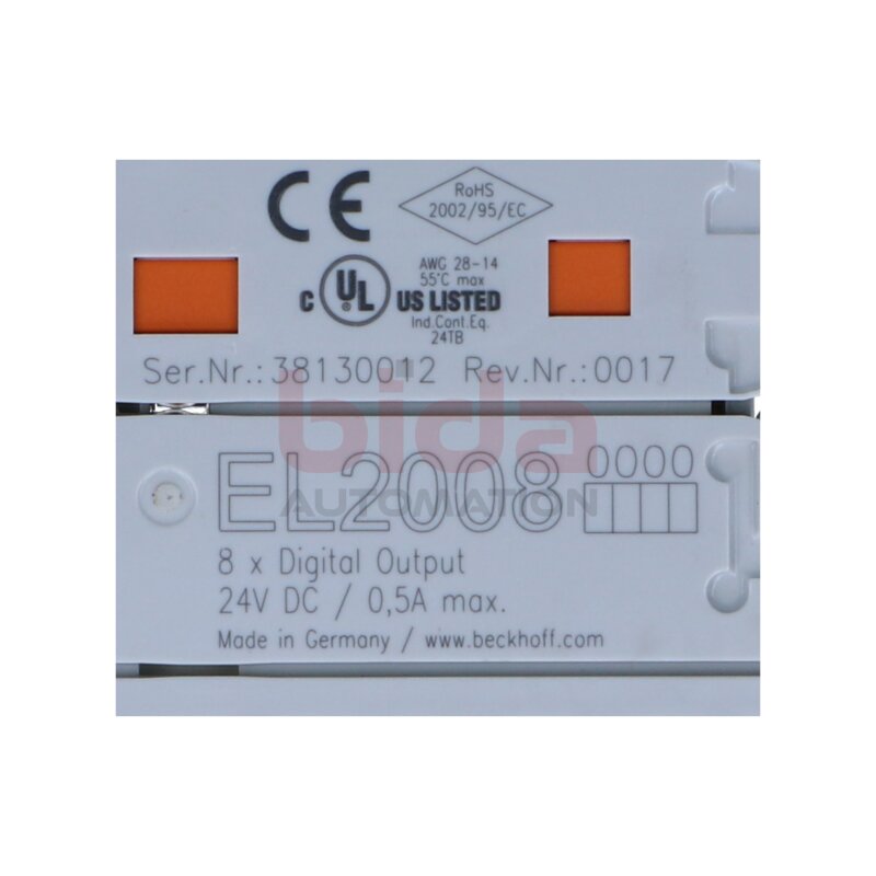 BECKHOFF EL2008 EtherCAT-Klemme/Terminal 8-Kanal-Digital-Ausgang/8-channel digital output