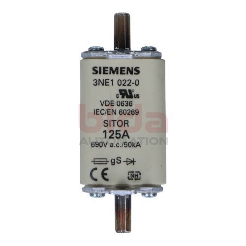 Siemens 3NE1022-0 / 3NE1 022-0 Sicherungseinsatz / Fuse insert 125A 690VAC 250VDC