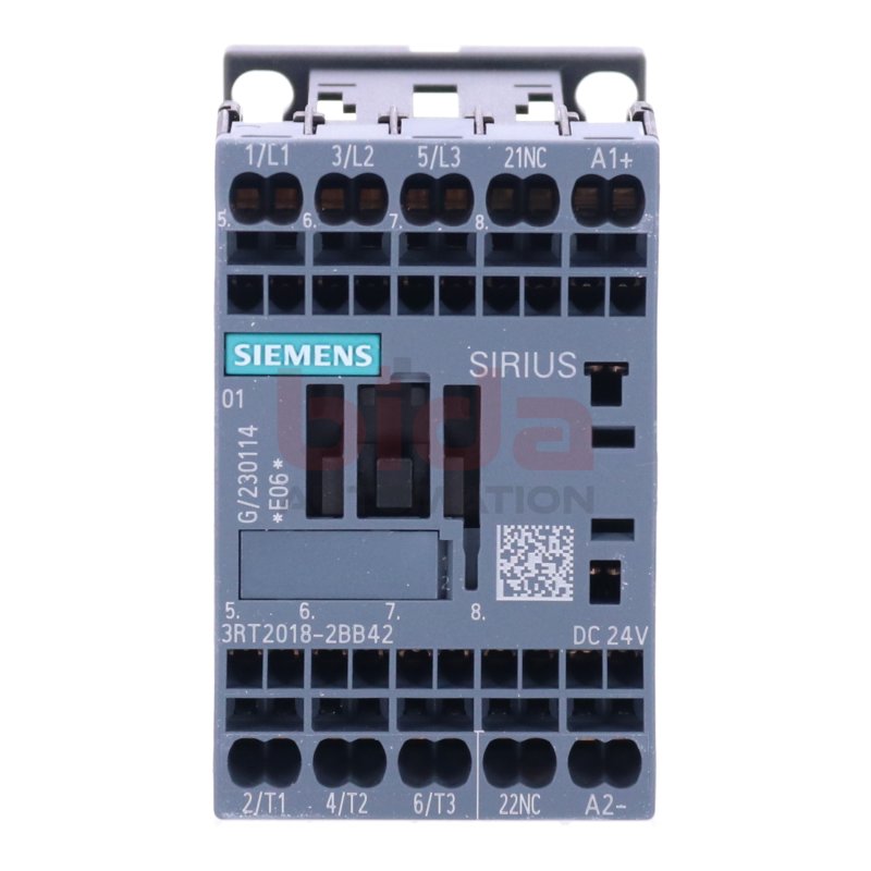 Siemens 3RT2018-2BB42 / 3RT2 018-2BB42 Sch&uuml;tz / Contector 24VDC 400V 16A 3-polig