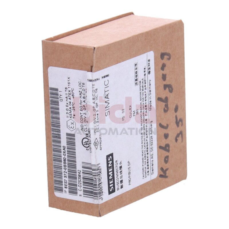 Siemens 6ES7972-0BB60-0XA0 / 6ES7 972-0BB60-0XA0 , Anschlussstecker f&uuml;r PROFIBUS  / Connector for PROFIBUS up to 12 MB