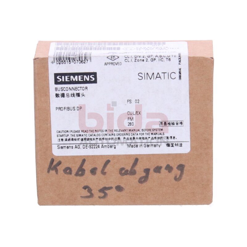 Siemens 6ES7972-0BB60-0XA0 / 6ES7 972-0BB60-0XA0 , Anschlussstecker f&uuml;r PROFIBUS  / Connector for PROFIBUS up to 12 MB