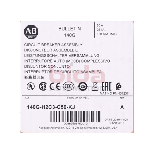 Allen-Bradley 140G-H2C3-C50-KJ (00889508752013) Leistungsschalter / Circuit Breaker  50A