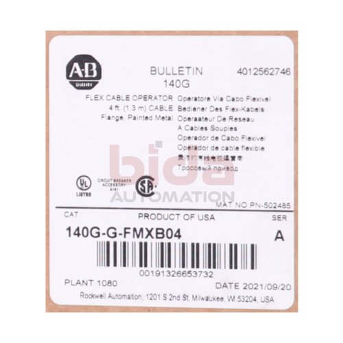 Allen-Bradley 140G-G-FMXB04 (00191326653732) Bediener des Flex-Kabel / Flex Cable operator